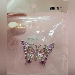 Lure Bijoux Sparkly Enamel Butterfly Brooch Pin Original Packaging